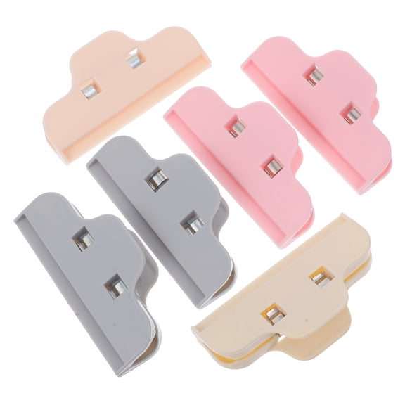 OUNONA 6 Pcs Chip Bag Clips Plastic Sealers Small Spring Snap Hooks Heart Locking Carabiner Stand