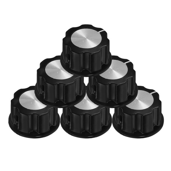 OUNONA 6 Pcs Creative Volume Knobs Speaker Radio Dial Tuner Black