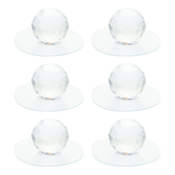 OUNONA 6 Pcs Disco Ball Decor Paste Crystal Handle Drawer Knobs PVC Handles