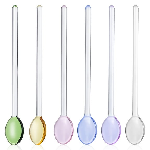 OUNONA  6 Pcs Glass Spoon Lactation Tools Water Cup Ice Cubes Coffee
