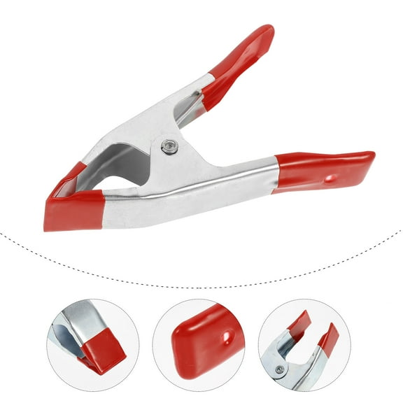 OUNONA  6 Pcs Electricity Work Clamps Steel Alligator Clips Leads Red