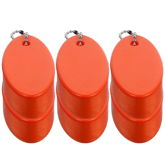 OUNONA 6 Pcs Floating Key Fob Pu Keychain Gift Keychain Oval Keychain 8X3.5cm