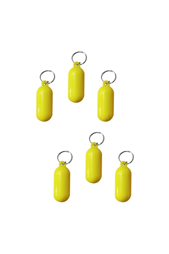 6 Pcs Floating Key Ring Beach Floating Key Ring Plastic Floating Key Chain(Yellow)