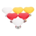 thumbnail image 1 of Homoyoyo Heart-Shaped Toilet Flush Button Covers, Plastic Adhesive Nail, 6-Pack Decorative Bathroom Accessories, 1 of 8