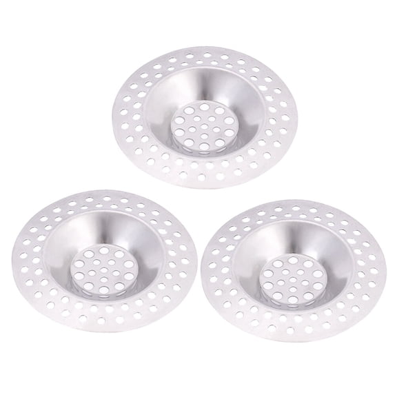 OUNONA  6 Pcs Hair Filter Net Kitchen Garbage Drainer Sink Plug Silver