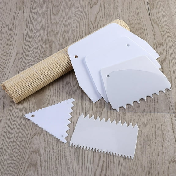 OUNONA 6 Pcs Icing Combs Baking Scraper Set Cake Design Tool DIY Cake Tool