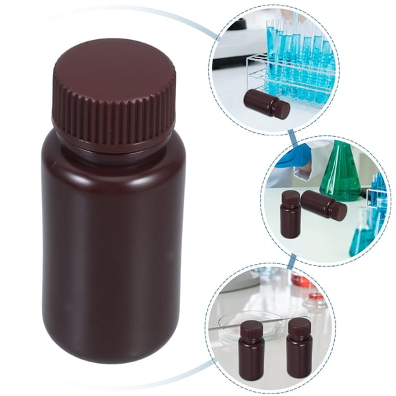 WEAVILUX Empty Plastic Bottles Dark Brown 6Set 3.2In X 1.5In X 1.3In