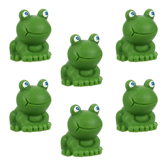 BALAHAPY Green Resin Blue Eye Frog Figurine for Garden Landscape Decoration 6Pcs