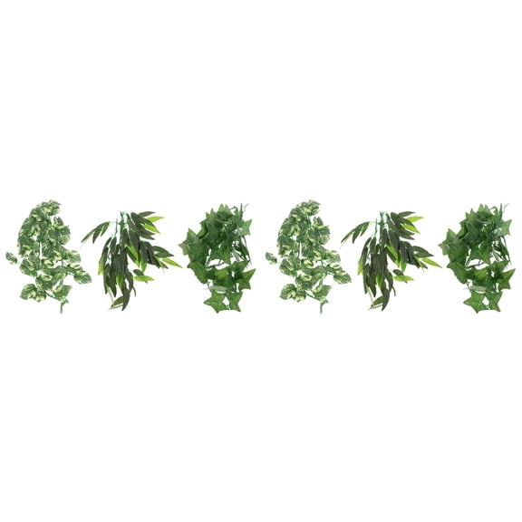 OUNONA 6 Pcs Reptile Plants with Suction Cup Lizards Geckos Snake Pet Habitat Decoration