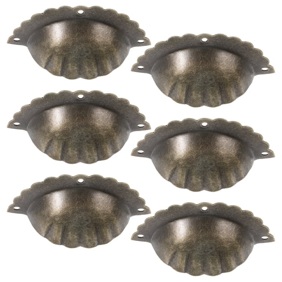 OUNONA  6 Pcs Seashell Cabinet Knob Cup Drawer Pulls Vintage Handle