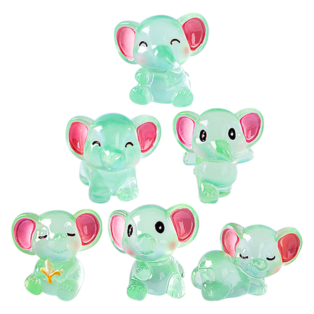 Sticky Elephant OUNONA 6 Pcs Sticky Trinket Cartoon Elephant Figurine Miniature ...