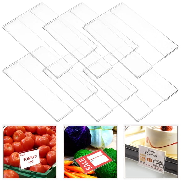 OUNONA 6 Pcs Tags Practical Label Holder 10.00X7.90X0.30CM Transparent