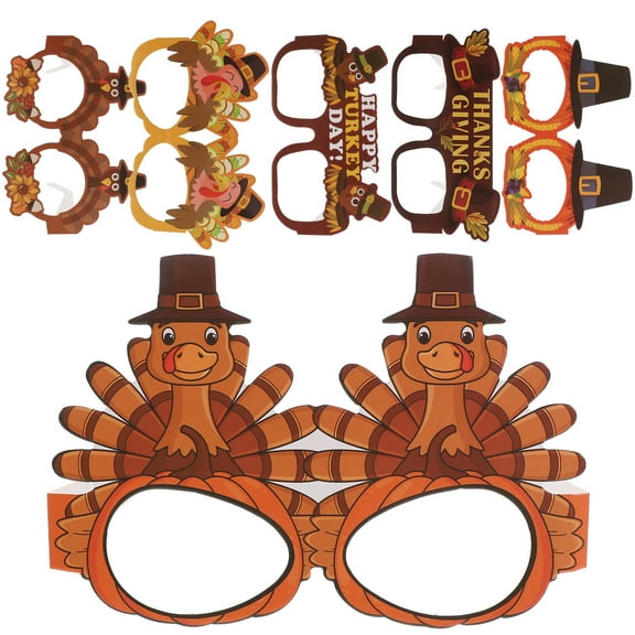 OUNONA 6 Pcs Thanksgiving Day Party Costume Accessories Themed Glasses Holiday