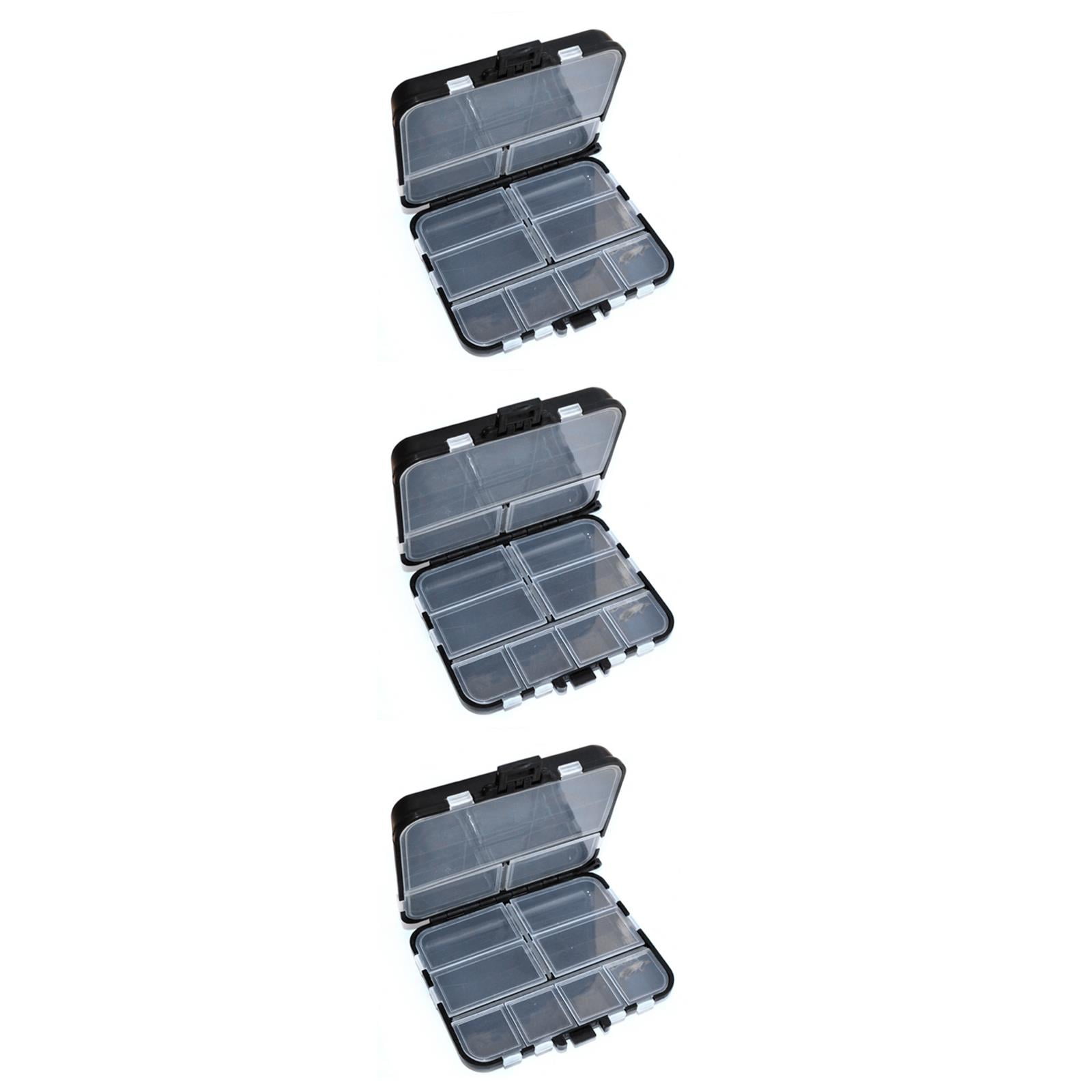 OUNONA 6 Pcs Waterproof Portable Tackle Boxes Organizer Plastic Storage Mini Utility Lures Fishing Boxes Small Organizer Boxes Containers for Trout Jewelry Bead (Black)