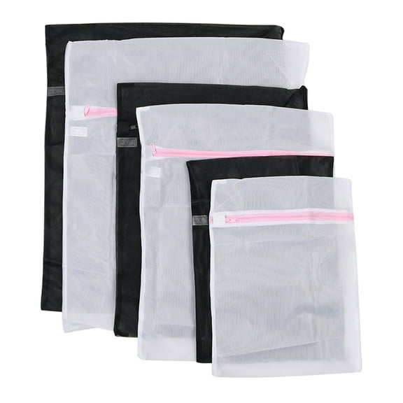 OUNONA 6 Pcs Zippered Large Wash Bag Mesh Washing Bag Laundry Bag for Travel