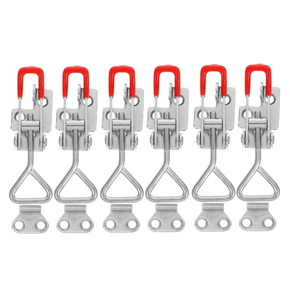 OUNONA 6Pcs Adjustable Toggle Latch Clamp Quick Release Heavy Duty Door Bolt for Wood