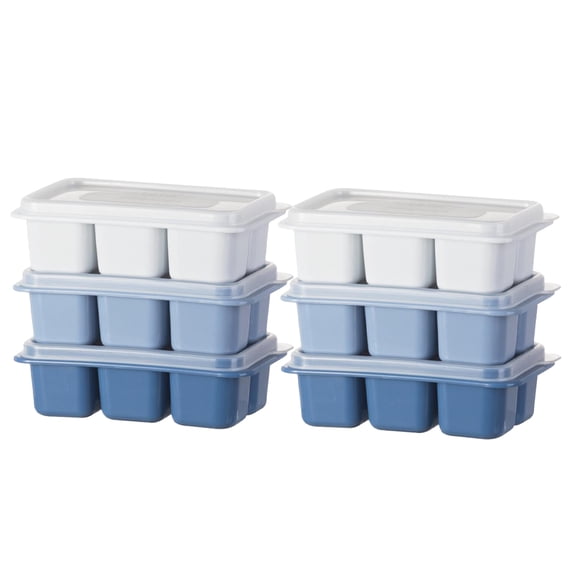 OUNONA 6-Piece Plastic Ice Mold Set with Lid, Ice Box for Making, Kitchen Gadget for Home Use