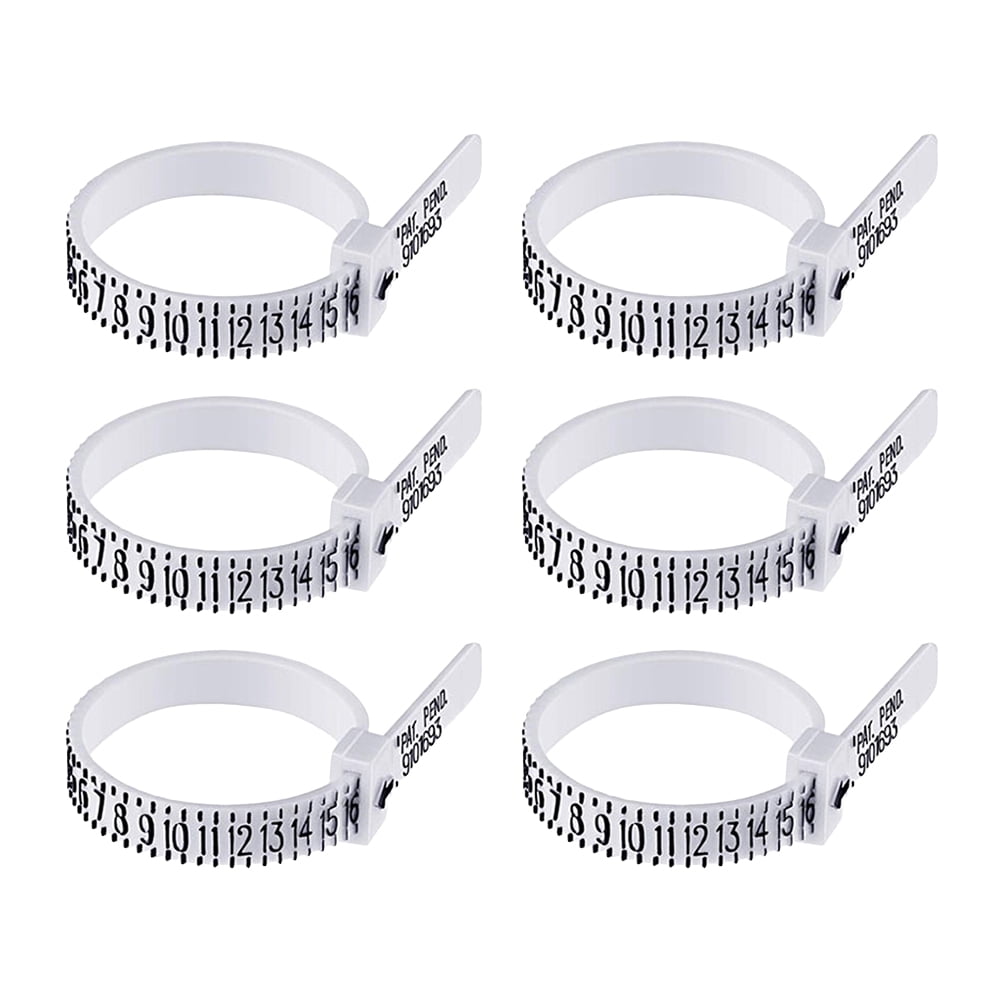 OUNONA 6-Piece US Size Gauge Finger Ruler Set for Accurate Size ...