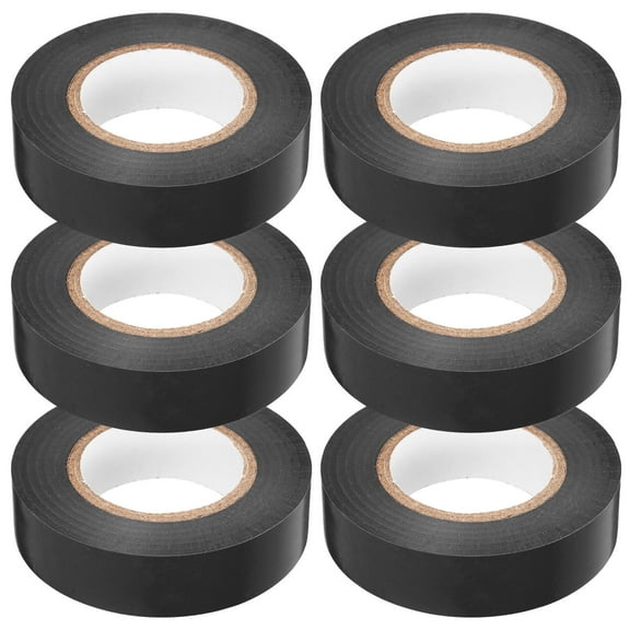 OUNONA 6 Rolls Waterproof Tape Sticky Electric Black Duct