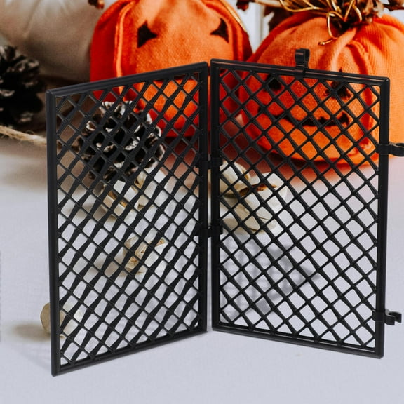 OUNONA 6 Sets Plastic Picket Fence for Christmas Tree Decoration Garden Border Edging Grass Lawn Landscape Pathways Black