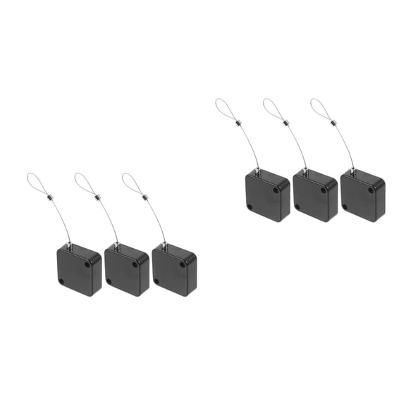 OUNONA 6 pcs  Retractable Cable Tether Lock Convenient Wire Lock Anti-lost Steel Wire Rope Security Wire Box Telescopic Retractable Cable Holder Cable Tether Case