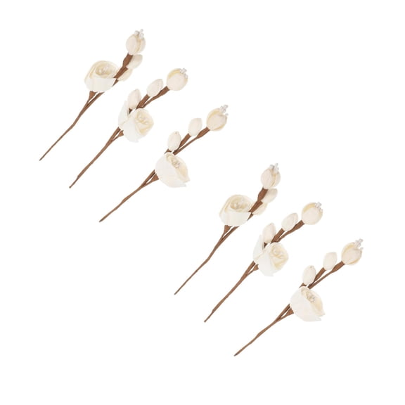 OUNONA 6 pcs  Rice Paper Diffuser Sticks Flower Fragrance Diffusers Essential Oil Aroma Diffuser Sticks For Home Bathroom Bedroom And Office