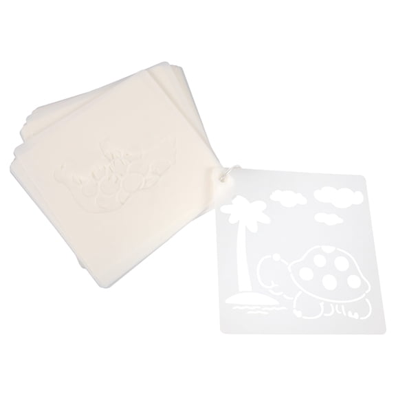 OUNONA  60 Pcs DIY Painting Stencils Napkin Tissue Holder Circle Template White