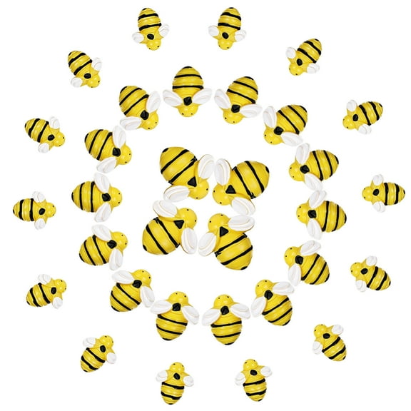 OUNONA 60 Pcs Flatback Miniatures Resin Bees For Crafting Realistic Animal Ornaments Tiny Resin Animals Diy Craft Charms Bee Themed Decor