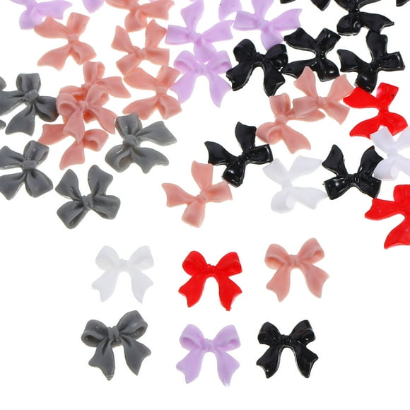 OUNONA 60 Pcs Nail Charms for Acrylic Nails Gel Gems Decorating Bow Miss
