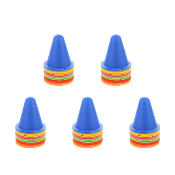 OUNONA 60 pcs Mini Sports Cones Plastic Traffic Cones Bright Colors Sports Training Agility Marker Cones For Adult Kids Roller Skating