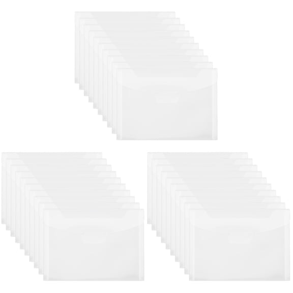 OUNONA 60 pcs Transparent File Bags Scrapbooking Storage Bags Invoice Bags File Organizers