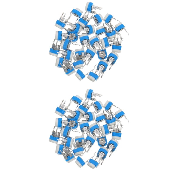 OUNONA 60 pcs Variable Resistor 6mm 2k Ohm Horizontal Trimmer Resistor Accessory