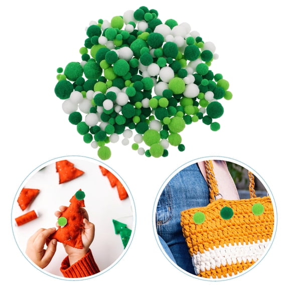 OUNONA Gradual Color Assorted Elastic Pom Poms for Crafts, Soft Polyester with