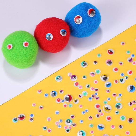 OUNONA Assorted Color Plastic Wiggle Eyes for DIY Crafts 600Pcs