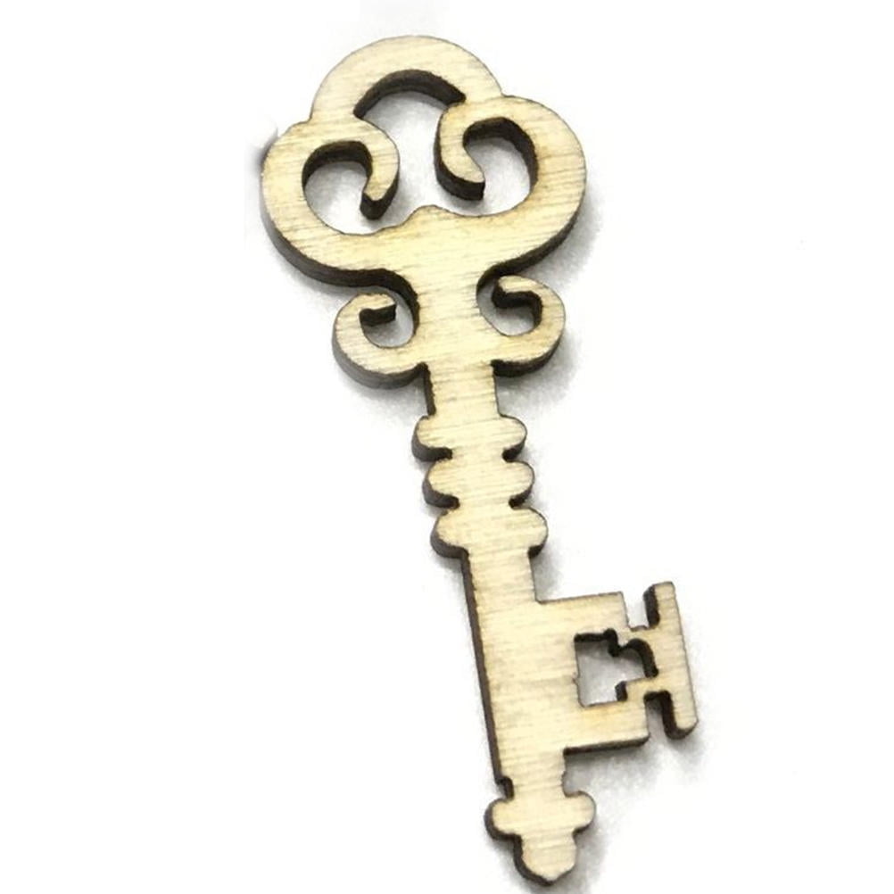 OUNONA 60PCS Handmade Wooden Keys Natural Wood Embellishments for ...