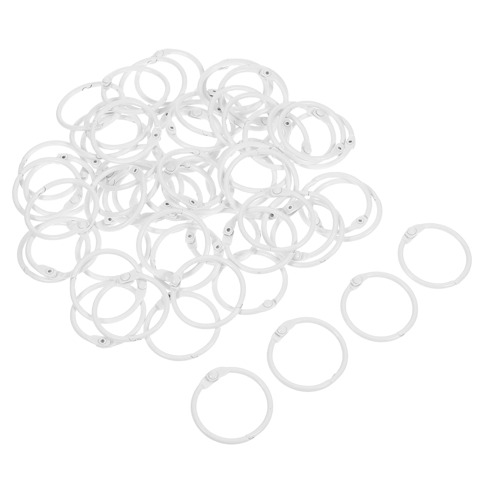 OUNONA 60Pcs White Metal Album Binder Rings with Quick Open Close ...