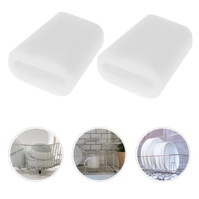 OUNONA 60Pcs White Rubber Protective Feet for Kitchen Sink Grid Rack Durable Shock Absorbing Wire Bumpers