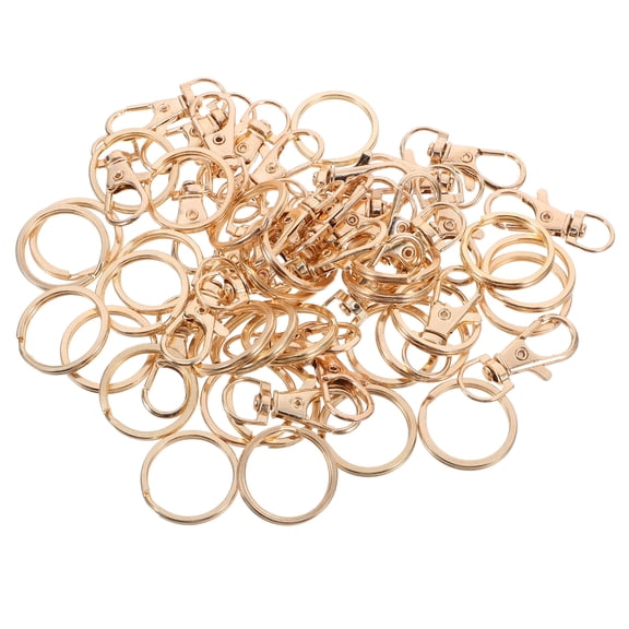 OUNONA 60pcs Metal Bag Buckle Keychain Accessories Zinc Alloy Keyrings Buckles in Color for Crafts and Repairs