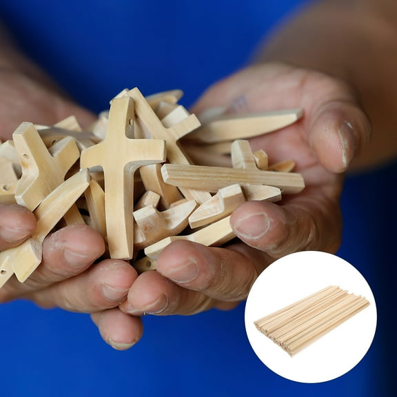 OUNONA 60pcs Square Wooden Dowel Rods Unfinished Hardwood Sticks for Craft Projects Woodworking Supplies 30.5x0.6cm