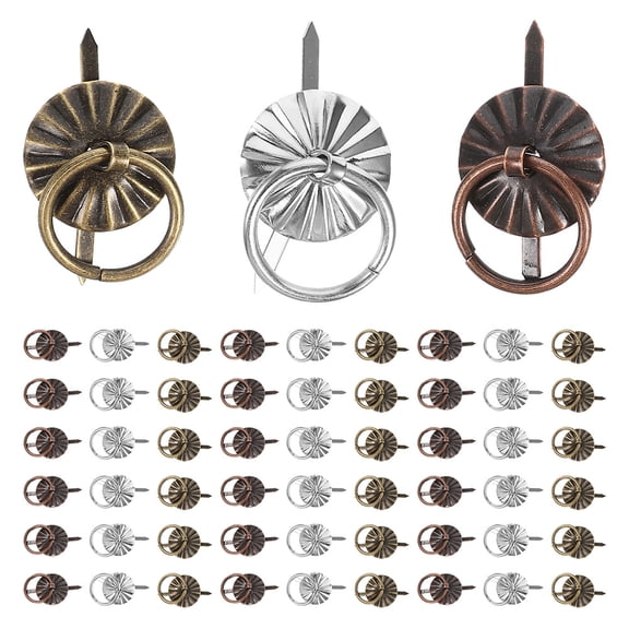 OUNONA 60pcs Vintage Miniature Drawer Pulls Retro Iron Handles for Cabinets, Furniture, Wardrobes, Boxes, Home Decor & Projects