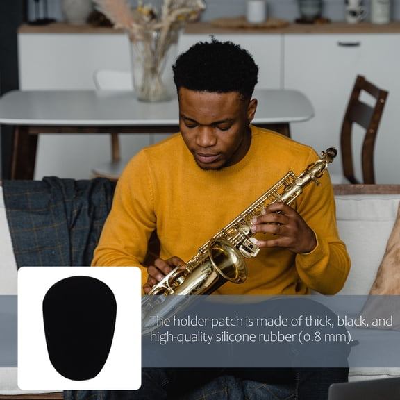 OUNONA 64Pcs Black Saxophone Mouthpiece Cushions Rubber Patch Pads for Alto Sax and Clarinet Accessories