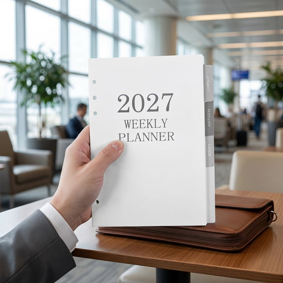 OUNONA 2027 A5 White Weekly Planner Refill 64 Sheets 6 Hole Calendar Inserts