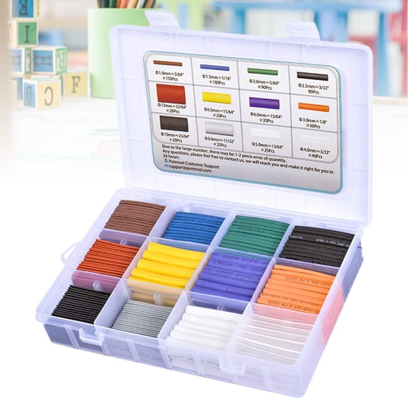 OUNONA 650Pcs Insolation Shround Insolation Power Wire Shround Heat-shrinking Tube Flame-retardant