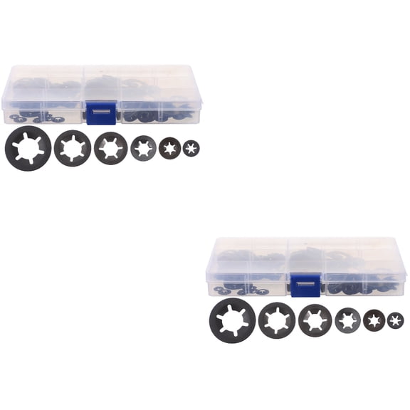 OUNONA 680 pcs Internal Washers Push On Clips Fasteners Assortment Quick Locking Washers with Storage Box