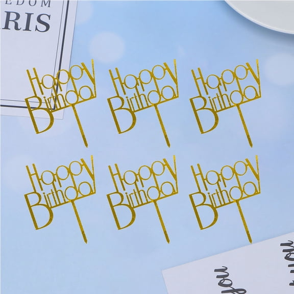 WEAVILUX Cake Picks Acrylic Cake Decoration for Party Hosts at Dance Party 6PCS