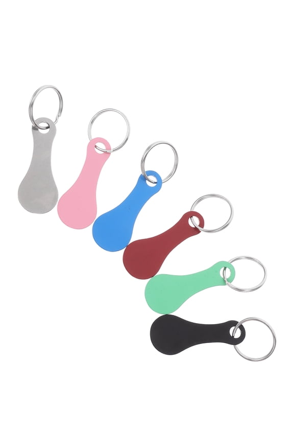 6PCS Stainless Steel Quarter Token Keychain Set Compact Design for Grocery Shopping and Everyday Use