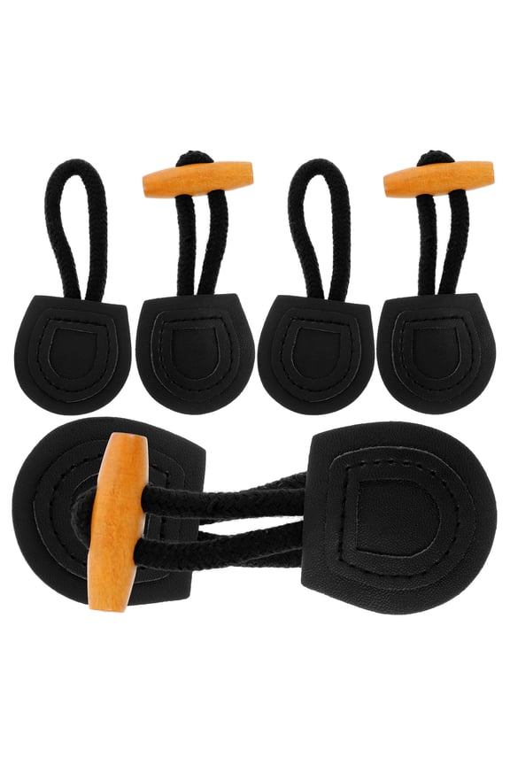 6Pairs Black Coat Toggle Buttons Multifunctional Decorative Buckles for Clothes and