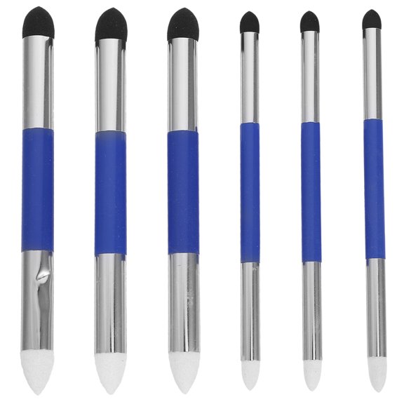 OUNONA 6Pcs Artist Blending Sponge Pens with Washable Double Ended Tips for Drawing and Highlighting