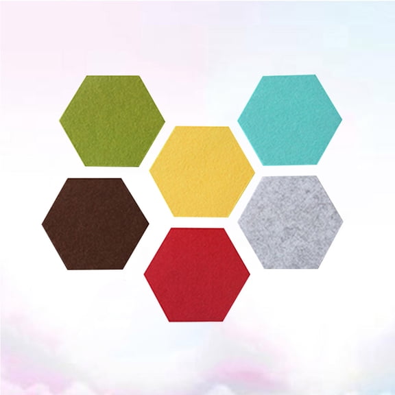 OUNONA 6Pcs Felt Hexagon Shape Wall Sticker Safe Odorless Material for Home and Classroom
