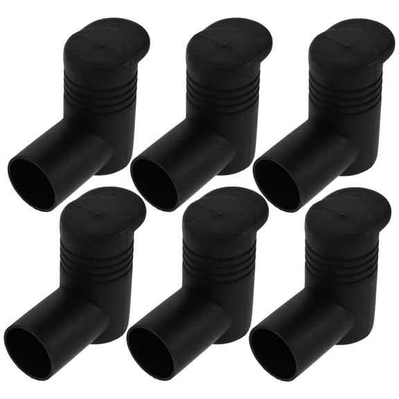 OUNONA 6-Pack Black Plastic Tube Clamps for Clothes Rack, Reinforced Joints, Floor Standing Support